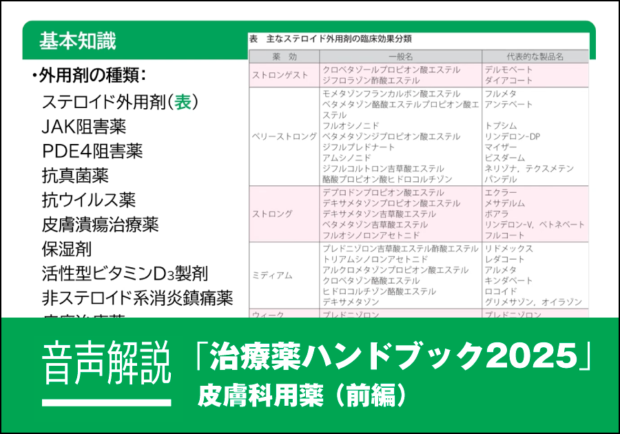 音声解説｜治療薬ハンドブック2025［皮膚科用薬（前編）］