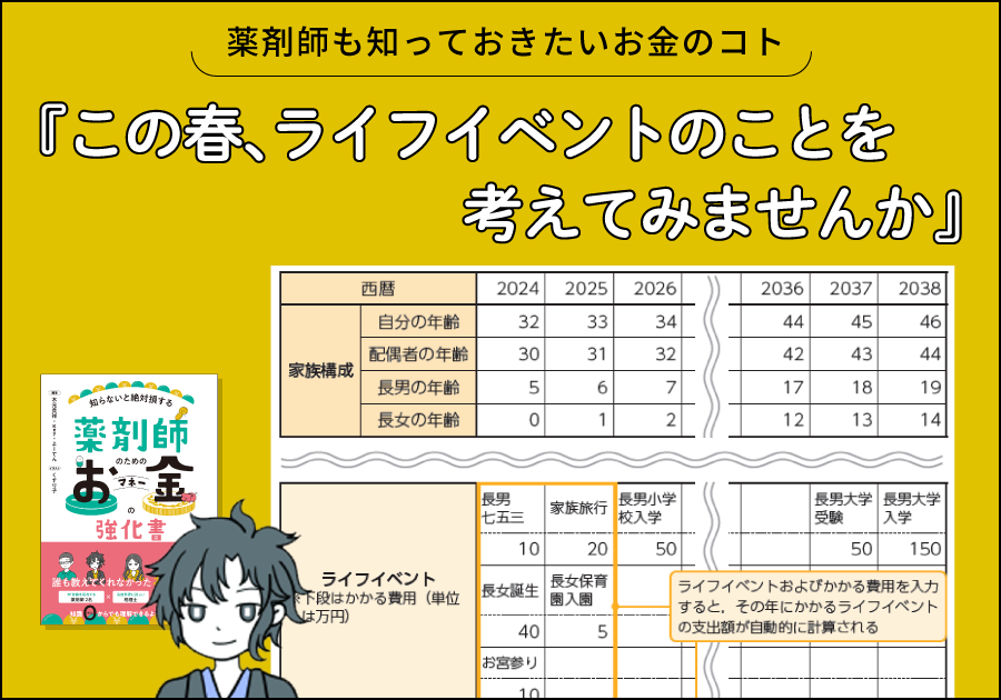 薬剤師も知っておきたいお金のコト｜この春、ライフイベントのことを考えてみませんか